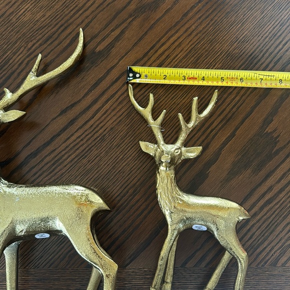Christmas Gold Metal Deer set new - Picture 9 of 14